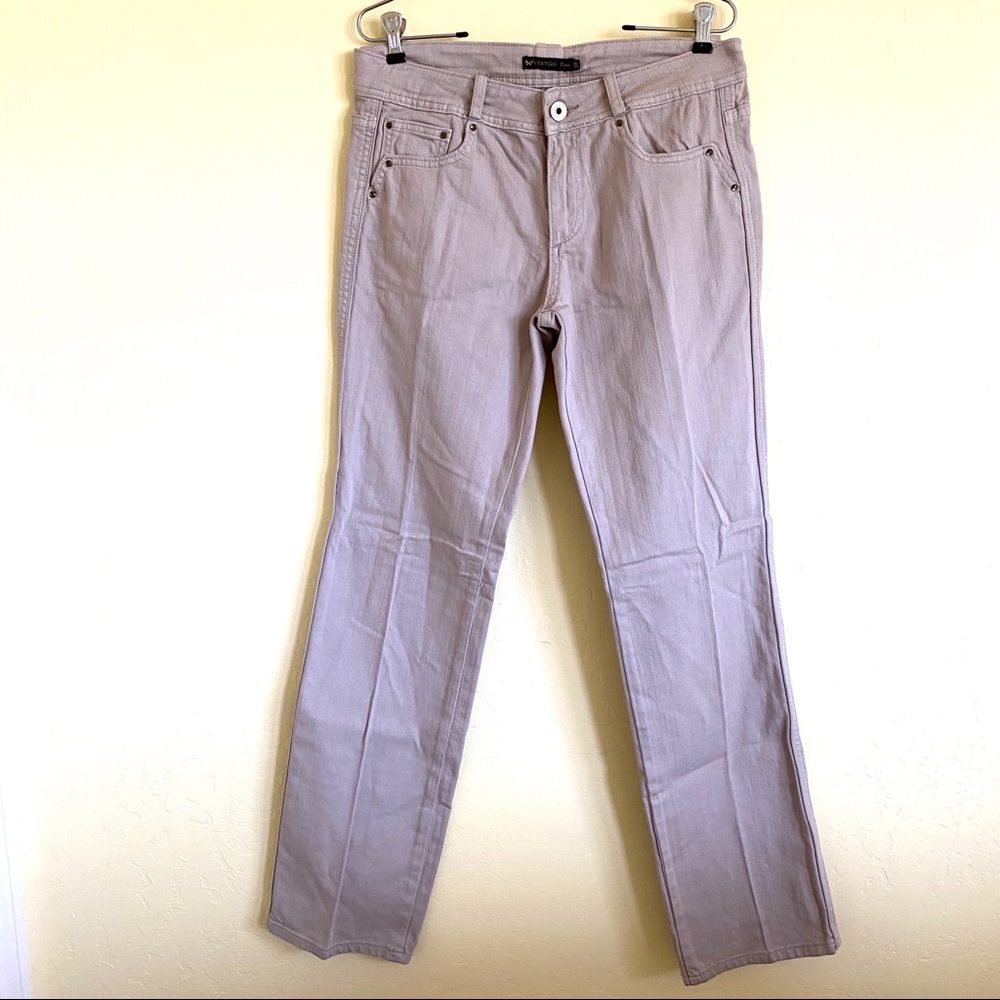 Vertigo Paris Jeans Mid Rise Straight Leg Beige 30